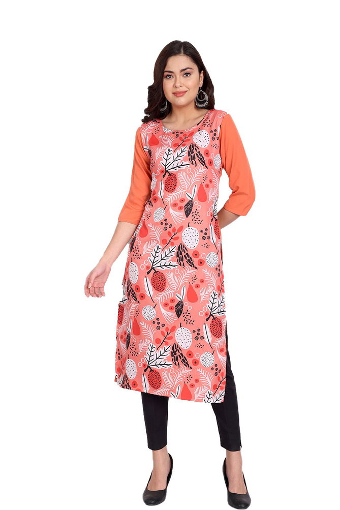 Crape Kurti 1 Regular Wear Crape Wholesale Printed Kurtis
